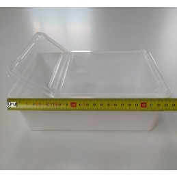 BraPlast Breeding Container 25x19x7,5 cm 3 L  WHITE - Breeding and Trasportation BOX with a flap and ventilation