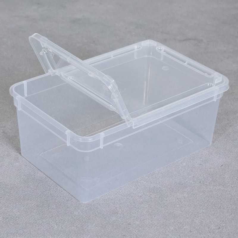 BraPlast Breeding Box 19x12,5x7,5 cm 1,3 L TRANSPARENT - Container with a flap and ventilation