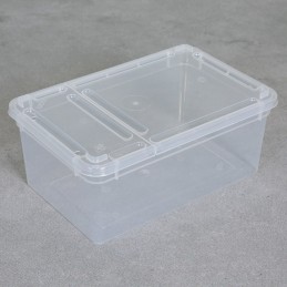 BraPlast Pudełko Pojemnik Hodowlany 19x12,5x7,5 cm 1,3 L  PRZEZROCZYSTY z Klapą i wentylacją