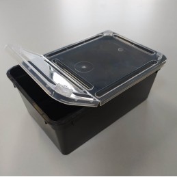 BraPlast Breeding Box 19x12,5x7,5 cm 1,3 L BLACK - Container with a flap and ventilation
