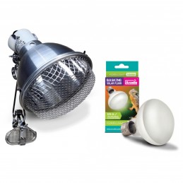 Zestaw Oprawa Klosz do lampy grzewczej + Żarówka grzewcza UVA 3200K Solar Basking Floodlight-100W