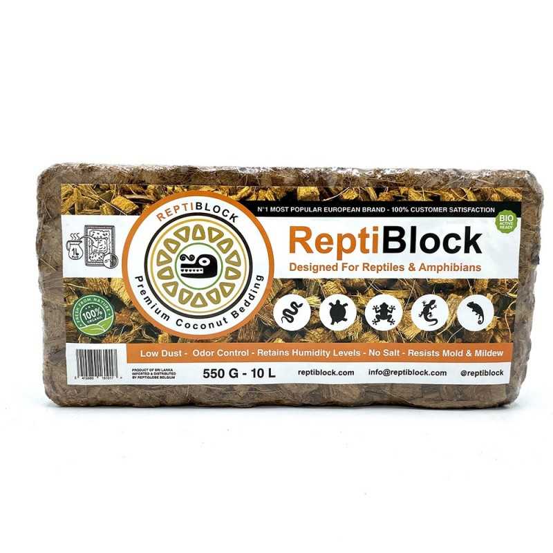 Reptiblock Coconut Substrate Chips Brick 550g 10L THICK Premium podłoże Grube włókno kokosowe